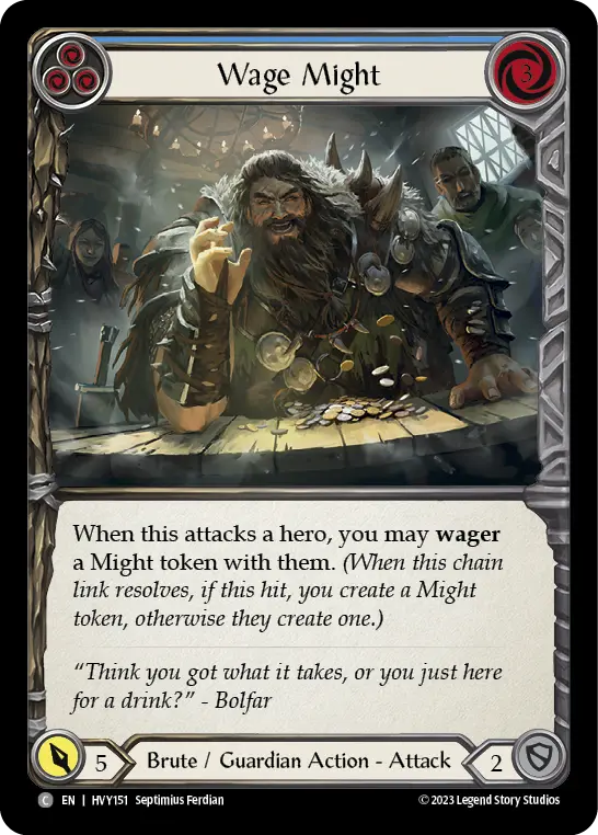 Card: Wage Might (blu)