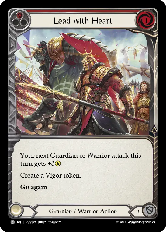 Card: Lead with Heart (red)