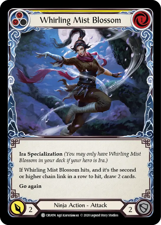 Card: Whirling Mist Blossom (yel)