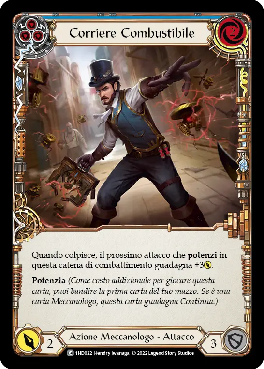 Card: Combustible Courier (blu)