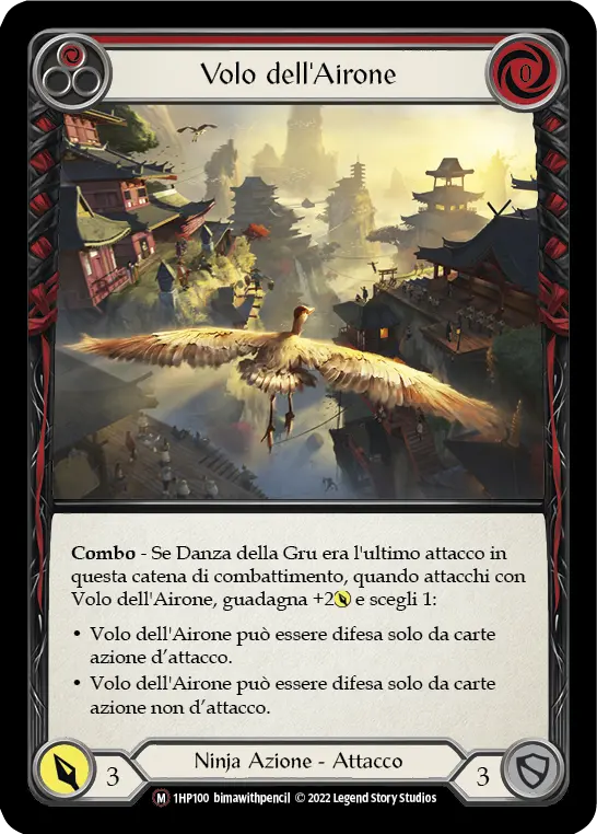 Card: Heron's Flight (red)