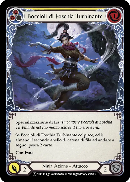 Card: Whirling Mist Blossom (yel)