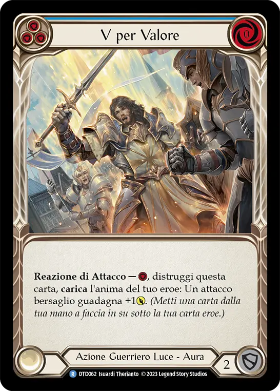 Card: V for Valor (blu)