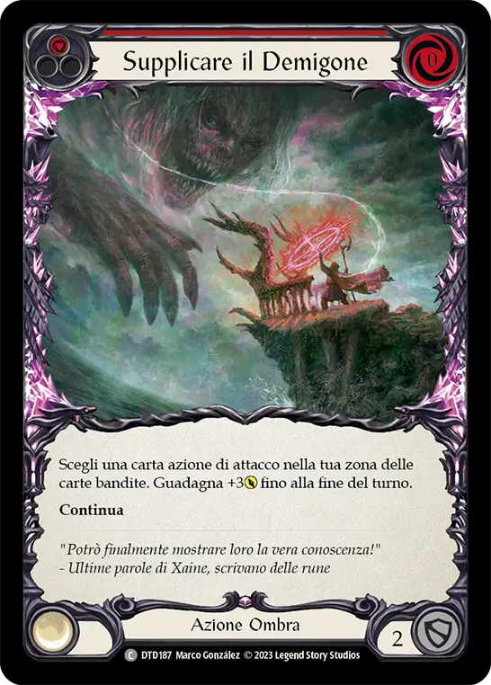 Card: Beseech the Demigon (red)