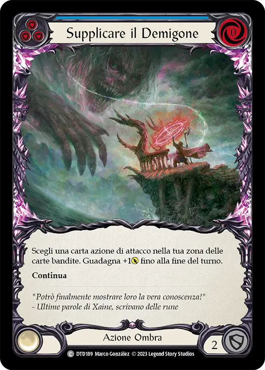 Card: Beseech the Demigon (blu)
