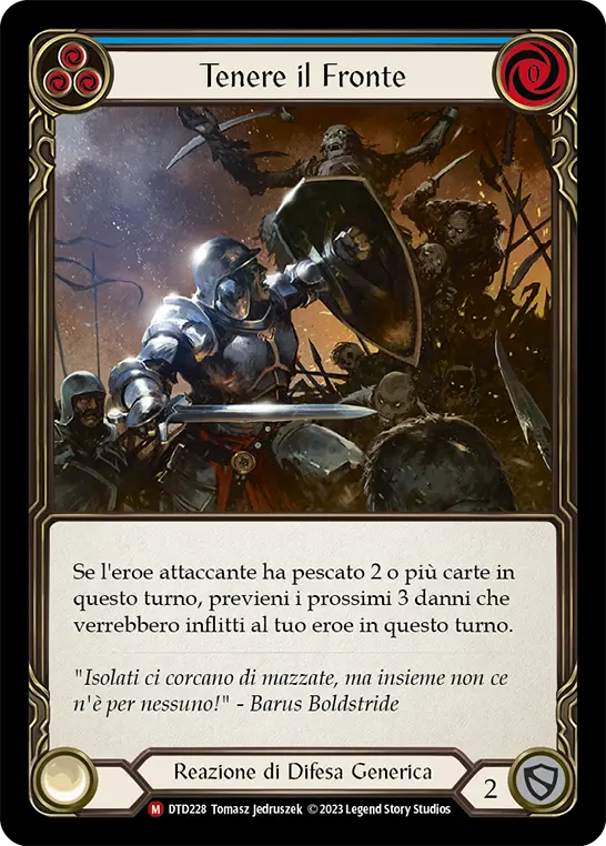 Card: Hold the Line (blu)