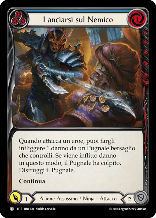 Card: Throw Yourself at Them (blu)
