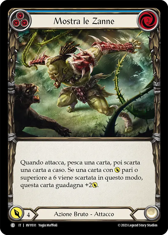 Card: Bare Fangs (blu)