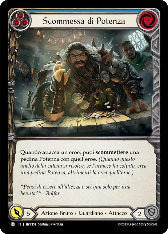 Card: Wage Might (blu)