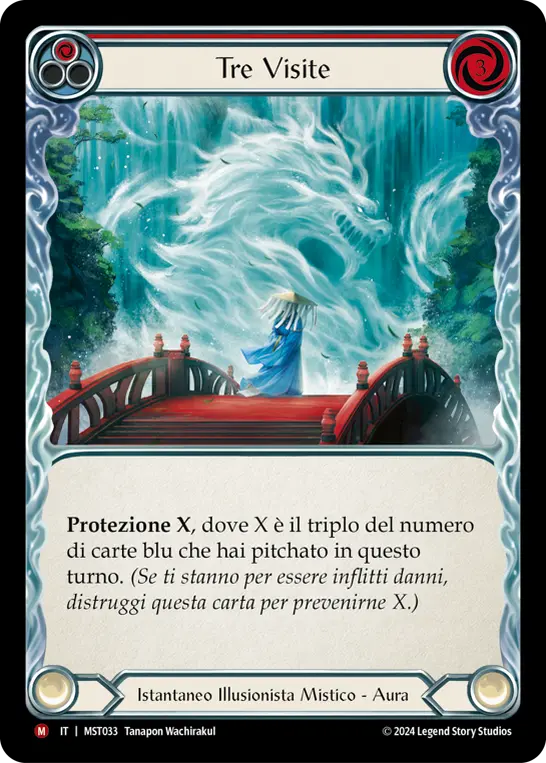 Card: Three Visits (red)