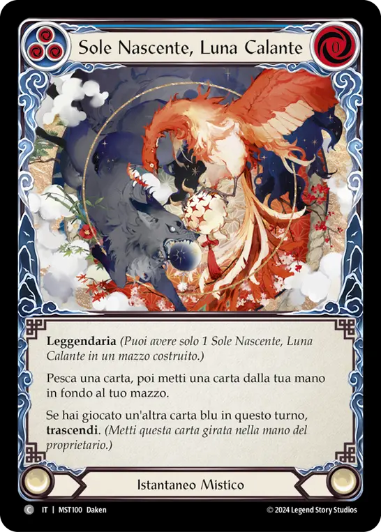 Card: Rising Sun, Setting Moon (blu)