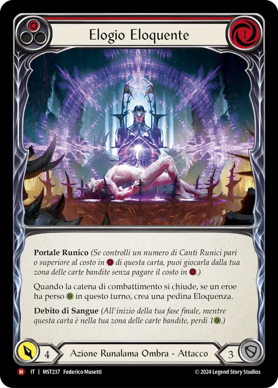 Card: Eloquent Eulogy (red)