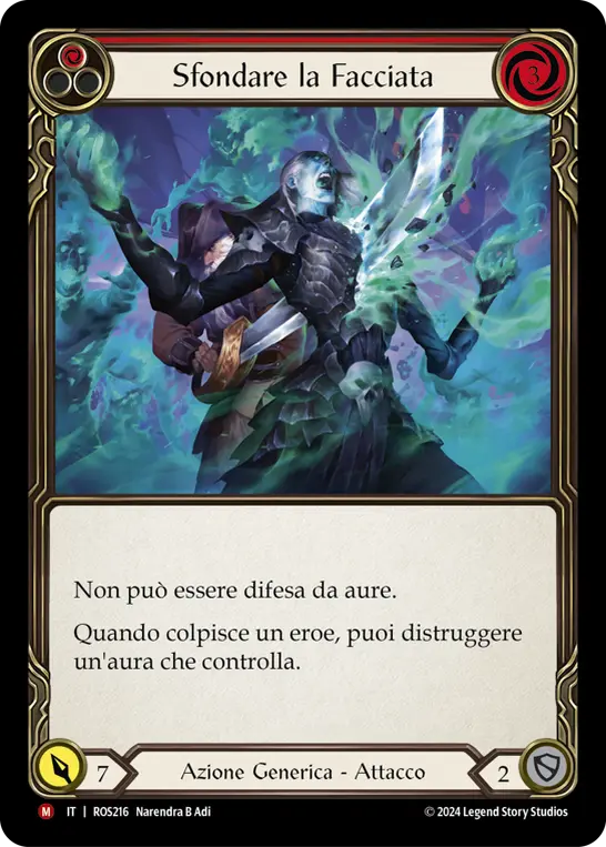 Card: Cut Through the Facade (red)