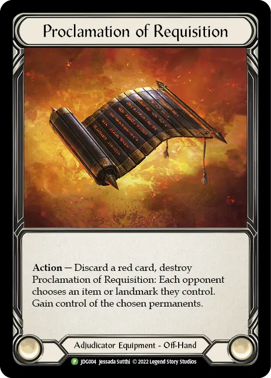 Card: Proclamation of Requisition