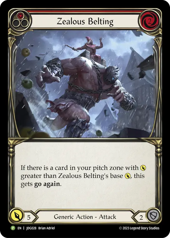 Card: Zealous Belting (red)