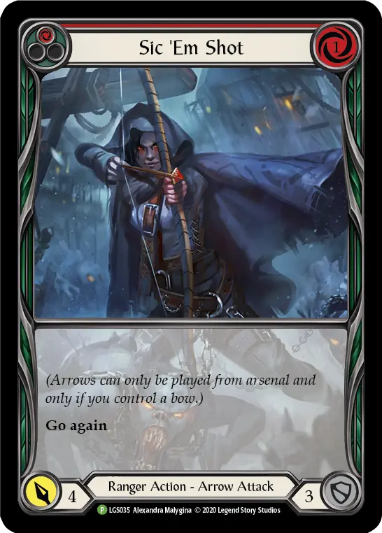Card: Sic 'Em Shot (red)