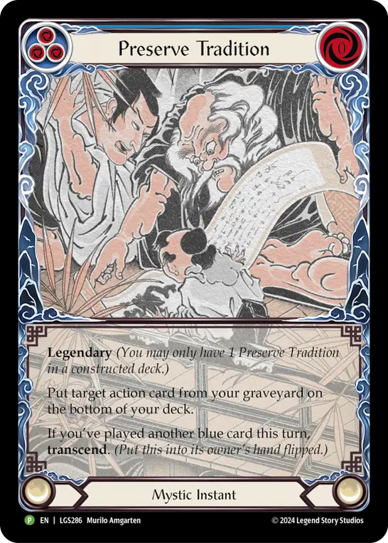 Card: Preserve Tradition (blu)