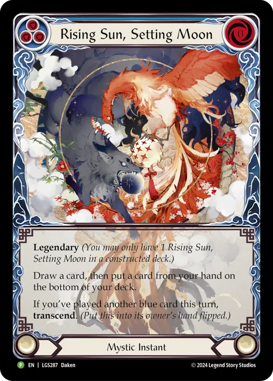 Card: Rising Sun, Setting Moon (blu)