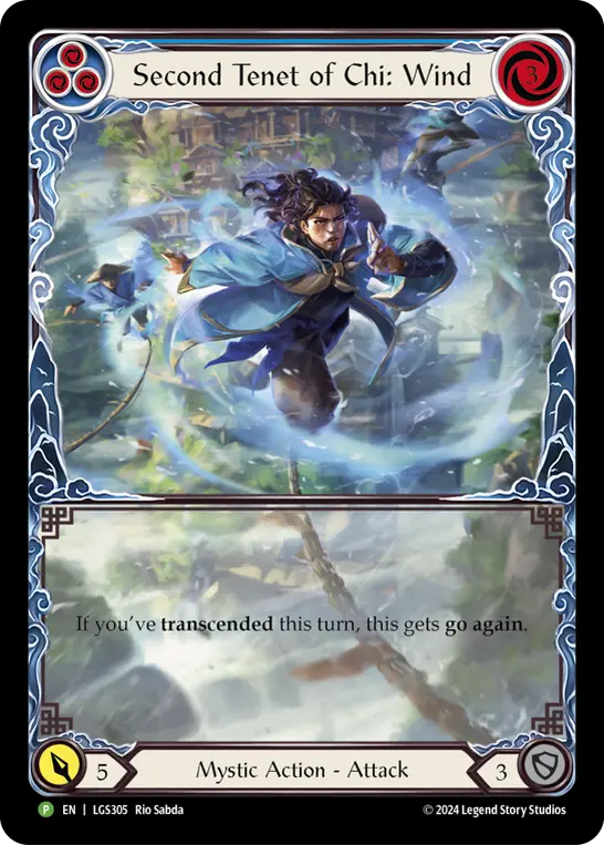 Card image of Second Tenet of Chi: Wind (Blue)