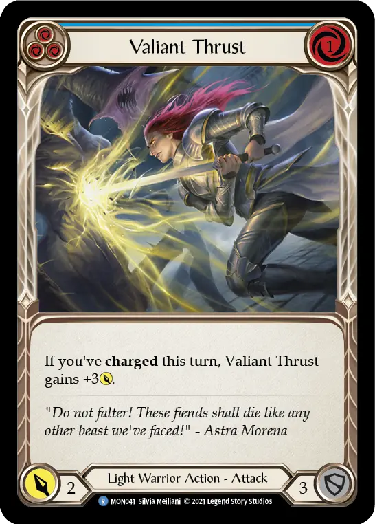 Card: Valiant Thrust (blu)