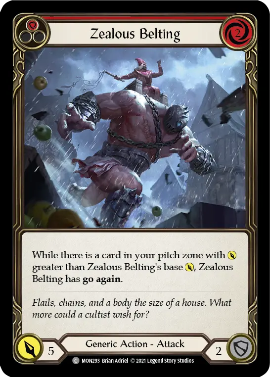 Card: Zealous Belting (red)
