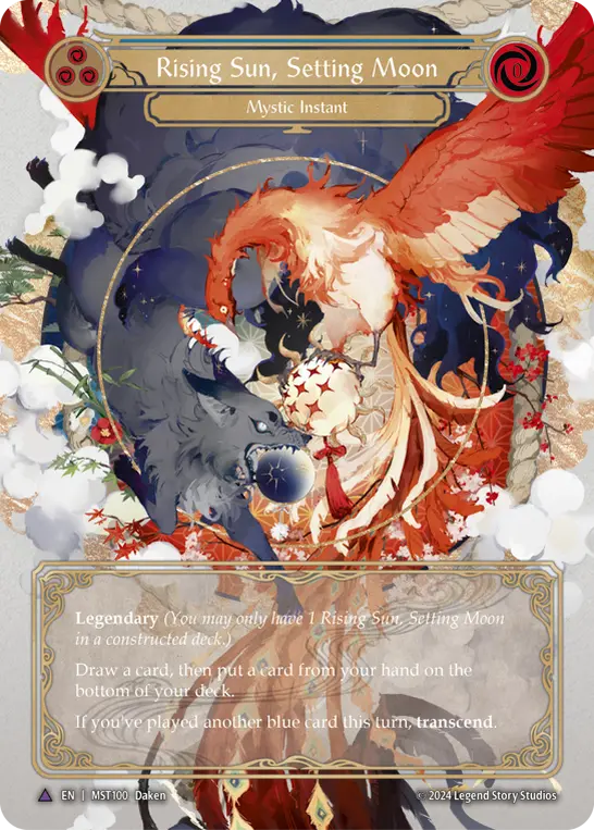 Card: Rising Sun, Setting Moon (blu)