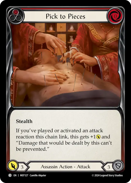 Card: Pick to Pieces (red)