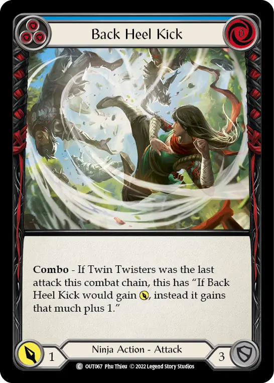Card: Back Heel Kick (blu)