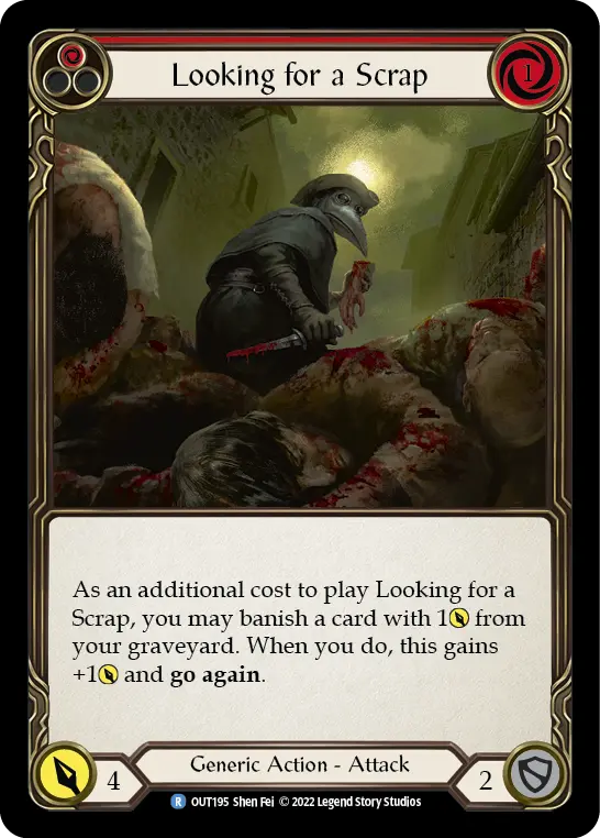 Card: Looking for a Scrap (red)