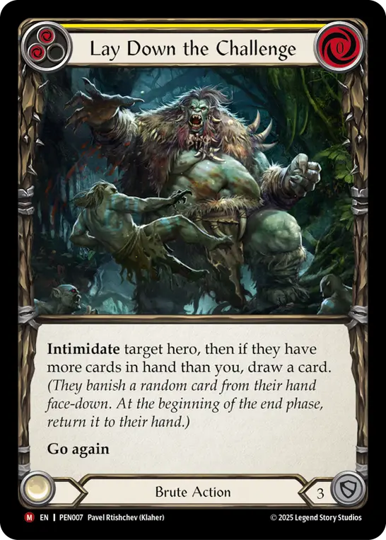 Card: Lay Down the Challenge (yel)