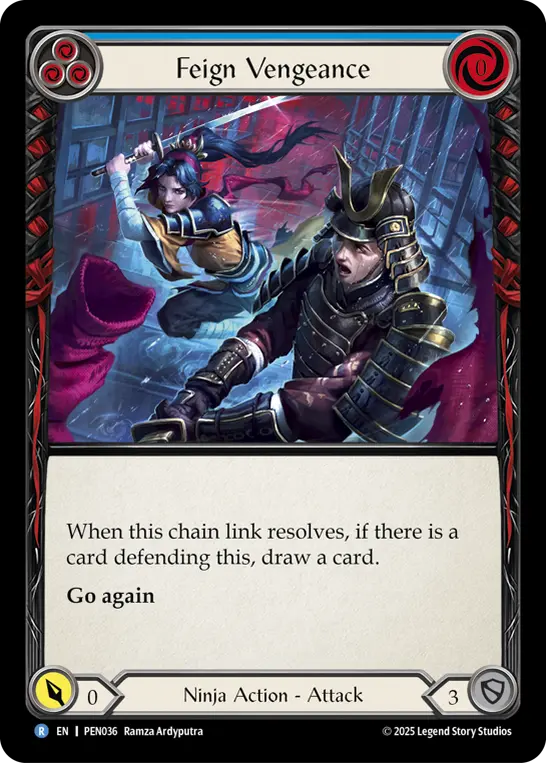 Card: Feign Vengeance (blu)