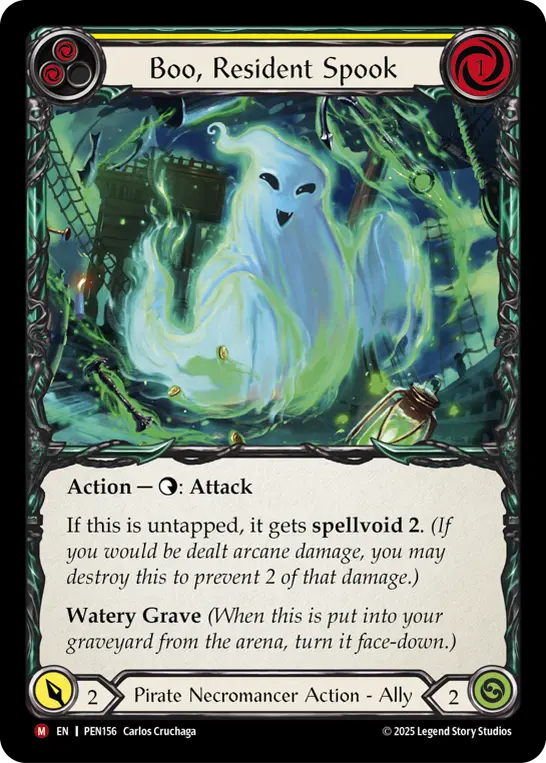 Card: Boo, Resident Spook (yel)
