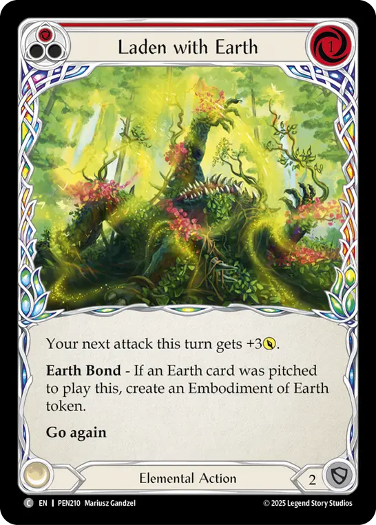 Card: Laden with Earth (red)