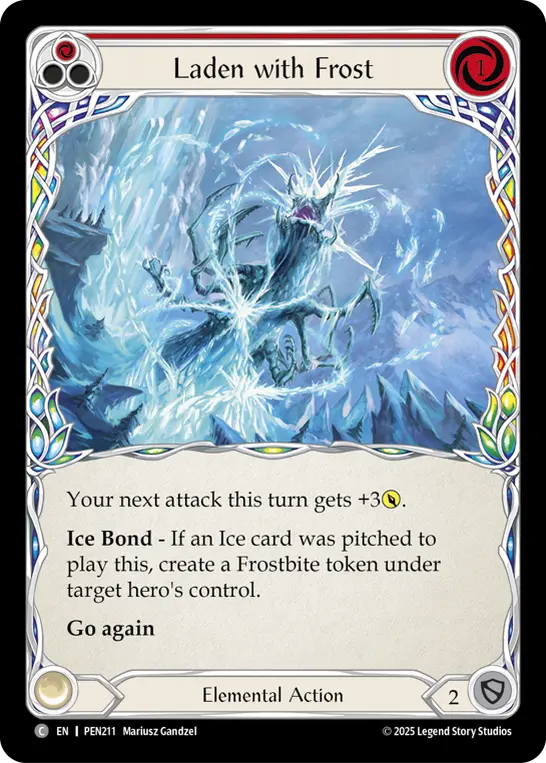 Card: Laden with Frost (red)