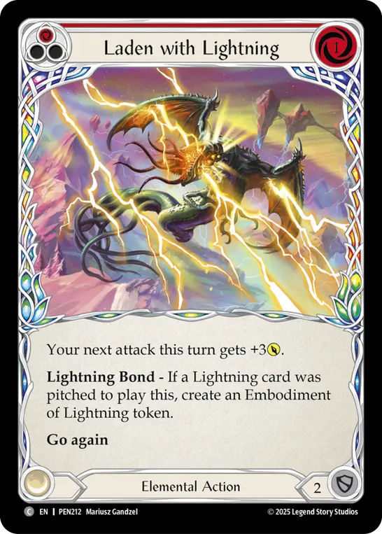 Card: Laden with Lightning (red)