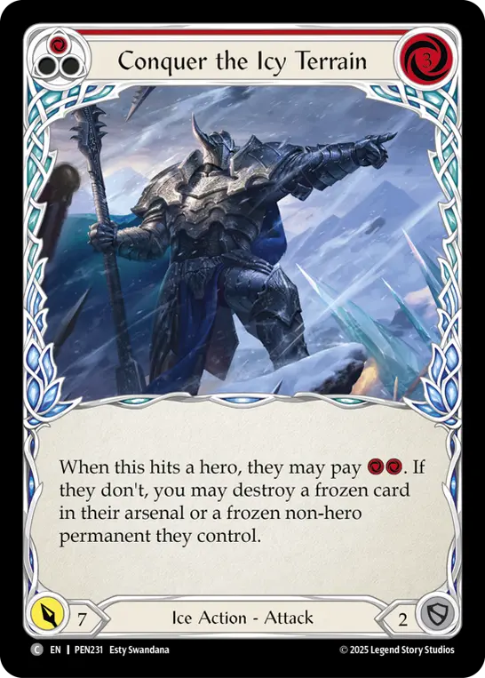 Card: Conquer the Icy Terrain (red)