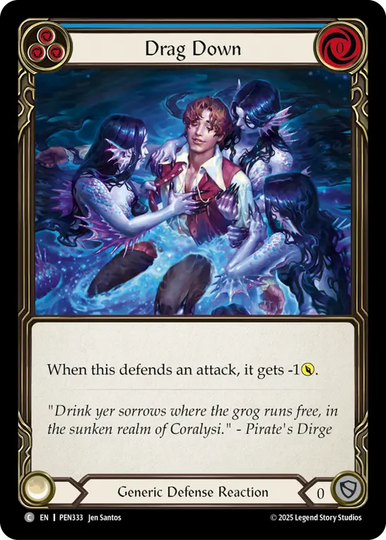 Card: Drag Down (blu)