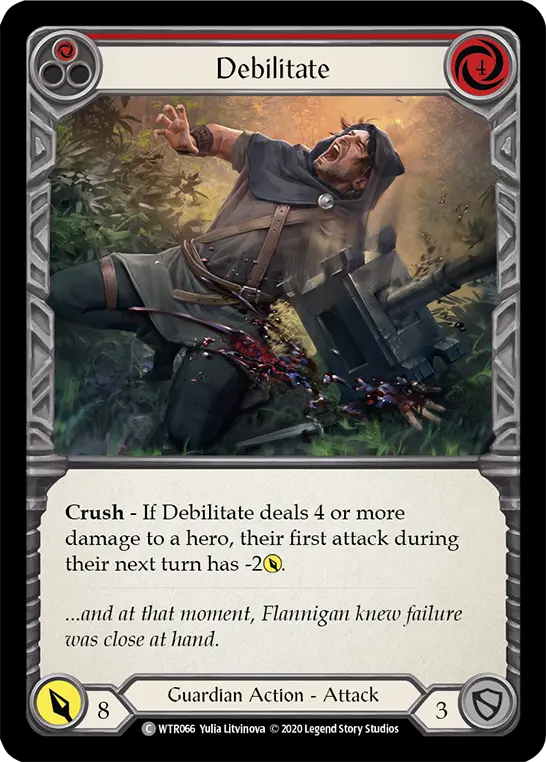 Card: Debilitate (red)