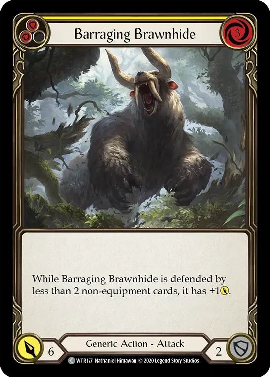 Card: Barraging Brawnhide (yel)