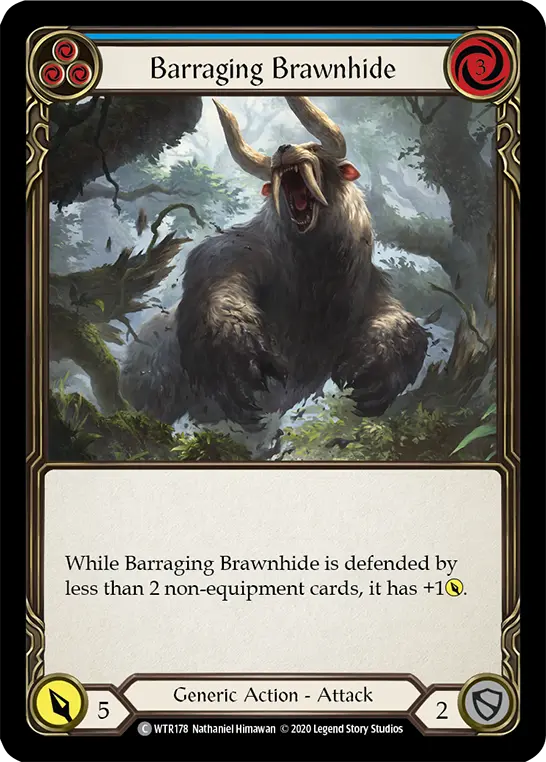 Card: Barraging Brawnhide (blu)