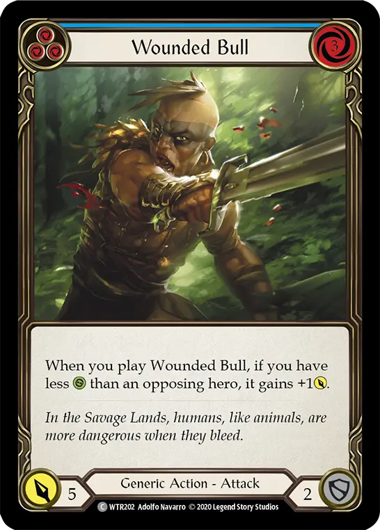 Card: Wounded Bull (blu)