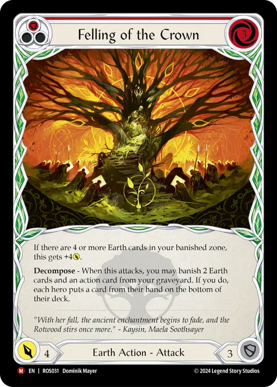 Card: Felling of the Crown (red)