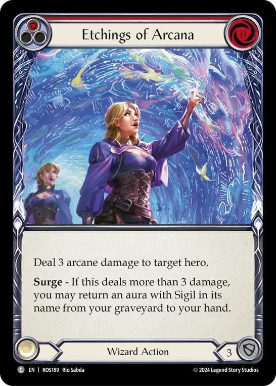 Card: Etchings of Arcana (red)