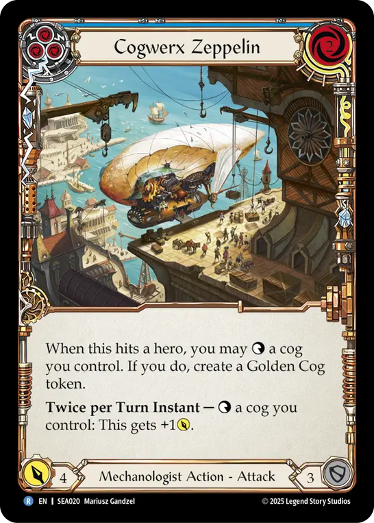 Card: Cogwerx Zeppelin (blu)