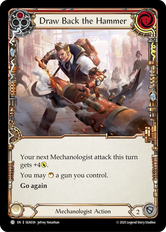 Card: Draw Back the Hammer (red)