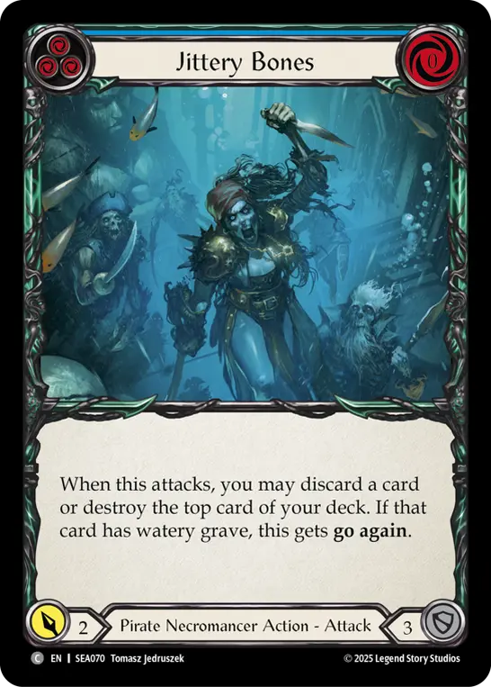 Card image of Jittery Bones (Blue)