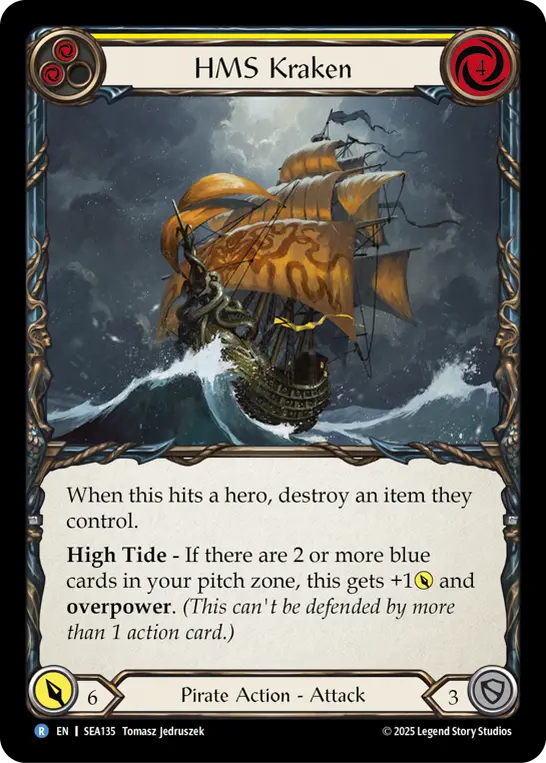 Card image of HMS Kraken (Yellow)