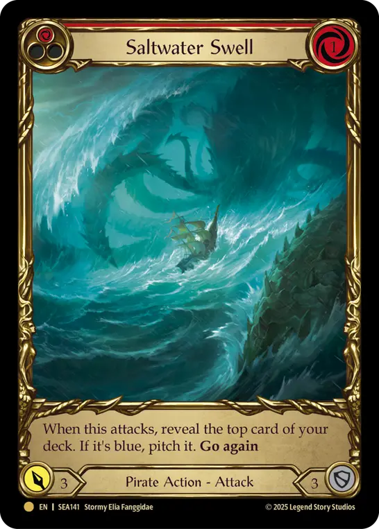 Card: Saltwater Swell (red)