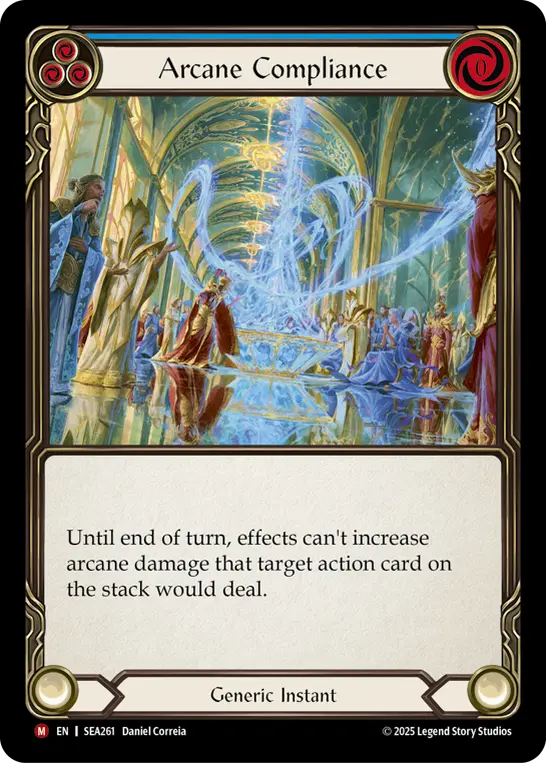 Image of the card for Arcane Compliance (Blue)