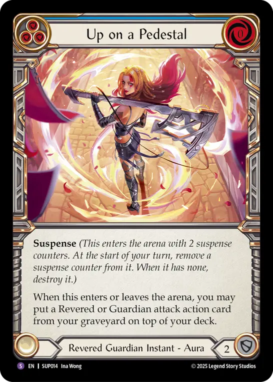 Card: Up on a Pedestal (blu)